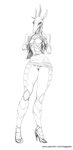 anthro breasts clothed clothing clothing_lift featureless_breasts female genitals machine open_mouth presenting pussy shirt shirt_lift simple_background smile solo standing teeth text tongue topwear white_background zaggatar robot digital_media_(artwork) graphite_(artwork) hi_res monochrome traditional_media_(artwork) url