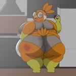 1:1 absurd_res anthro areola avian avian_(starbound) back_fat back_rolls beak belly big_belly big_breasts big_butt bird blush bodily_fluids bra breasts brown_eyes butt cellulite chubby_cheeks clothing cookie-pone cuia dessert doughnut eyewear feathers female food glasses hi_res huge_belly huge_butt huge_thighs inverted_nipples kitchen messy_eater morbidly_obese morbidly_obese_anthro morbidly_obese_female nipples obese obese_anthro obese_female orange_body orange_feathers overweight overweight_anthro overweight_female panties slap_mark solo starbound sweat sweaty_butt sweaty_clothing tail tail_feathers thick_thighs translucent translucent_clothing underwear white_body white_feathers wide_hips