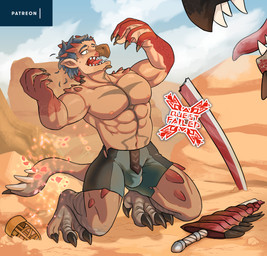 abs anthro ball_bulge bodily_fluids bottomwear bulge claws clothed clothing fangs feral finger_claws fused_toes growth human_to_feral male melee_weapon membrane_(anatomy) mid_transformation muscular nipples open_mouth scale_growth scales sharp_teeth shedding shorts species_transformation sword tail tail_growth tears teeth toe_claws topless topless_male torn_bottomwear torn_clothing torn_shorts transformation weapon webbed_hands huka capcom monster_hunter mythology dragon flying_wyvern human mammal mythological_creature mythological_scalie rath_wyvern rathalos reptile scalie hi_res