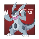 armor_plates claws evil_grin eye_markings female feral markings pink_eyes rabbit_ears scarf smile solo tail text thick_tail wide_hips kerilyn bandai_namco digimon fakemon nintendo pokemon fan_character digimon_(species) gazimon generation_1_pokemon hybrid kangaskhan pokemon_(species) 2024 hi_res