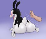 ambiguous_gender big_butt blush body_motion_path butt butt_slap disembodied_hand feral impact_lines looking_back motion_lines motion_path paws simple_background slap solo spanking tongue kiffy_(artist) bunnicula_(series) bunnicula lagomorph leporid mammal rabbit vampire hi_res male_(lore)