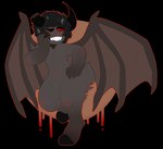 2_horns ambiguous_gender anthro back_wings bat_wings black_body black_fur black_hair black_hooves black_horn black_wings broken_horn claws curved_horn fur hair head_horn hooves horn membrane_(anatomy) membranous_wings nude one_eye_closed red_eyes red_sclera scut_tail short_tail solo spread_wings tail wings ufo_house the_binding_of_isaac_(series) azazel_(tboi) bovid caprine demon goat mammal alpha_channel