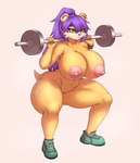 abs accessory anthro areola athletic barbell barbell_piercing barbell_squats big_breasts bite biting_lip bodily_fluids breasts cheek_tuft clock clothing countershade_face countershading crooked_tail crouching curvy_anthro curvy_female curvy_figure ear_piercing ear_ring exercise eyelashes facial_tuft female footwear footwear_only fur genital_fluids genitals green_eyes hair hair_accessory hair_tie headband hourglass_figure hourglass_figured_anthro hourglass_figured_female huge_breasts mostly_nude muscular muscular_thighs navel nipple_barbell nipple_piercing nipples piercing pink_areola pink_background pink_nipples ponytail puffy_areola purple_hair pussy ring_piercing shoes shoes_only simple_background smartwatch socks solo sweat tail tan_body tan_countershading tan_fur tan_inner_ear thick_thighs three-quarter_view tuft vaginal_fluids watch wide_hipped_anthro wide_hipped_female wide_hips workout yellow_body complextree archie_comics sega sonic_the_hedgehog_(archie) sonic_the_hedgehog_(comics) sonic_the_hedgehog_(series) mina_mongoose herpestid mammal mongoose 2022 absurd_res full-length_portrait hi_res portrait shaded