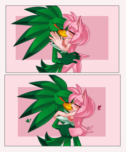 anthro beak big_breasts blush bodily_fluids breasts butt carrying_another carrying_partner carrying_position chest_tuft duo eyes_closed feathers female female_penetrated french_kissing from_front_position fur green_body hand_on_butt holding_partner kissing male male/female male_penetrating male_penetrating_female nude nude_male open_mouth penetration penile penile_penetration pink_body romantic romantic_ambiance romantic_sex sex simple_background standing standing_sex sweat sweatdrop tail tail_motion tailwag tongue tongue_out tuft vaginal vaginal_penetration cand1tty sega sonic_riders sonic_the_hedgehog_(series) amy_rose jet_the_hawk accipitrid accipitriform avian bird eulipotyphlan hedgehog mammal absurd_res digital_media_(artwork) hi_res