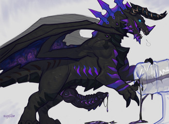 bodily_fluids breeding_mount cum cum_drip cum_on_ground cum_string dripping feral genital_fluids genitals male open_mouth penile_spines penis ridged_penis solo unusual_bodily_fluids unusual_cum unusual_genital_fluids deaddragonp european_mythology mythology vazuki_(krolnazstaesin) dragon mythological_creature mythological_scalie scalie western_dragon hi_res