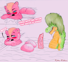 animal_genitalia animal_penis anthro blue_eyes butt crocodilian_penis duo female fur genitals green_body green_hair green_skin hair male male/female penis pink_body pink_fur scales simple_background swimming_pool water robbiewallace happy_tree_friends giggles_(htf) alligatorid caiman chipmunk crocodilian ground_squirrel mammal reptile rodent scalie sciurid absurd_res hi_res traditional_media_(artwork)
