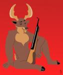 anthro gun male ranged_weapon rifle solo weapon lollipoppaintbrush speedrunners buckshot_(speedrunners) deer mammal 2015