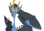 ambiguous_gender anthro fighting_pose pose semi-anthro simple_background solo white_background inahon485 nintendo pokemon empoleon generation_4_pokemon pokemon_(species) 2022 hi_res