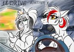 anthro car driver duo female vehicle sunny_way drive inktober alirfesta_felastis sunny_way_(character) equid equine horse ki'rinaes mammal 2024 digital_media_(artwork) hi_res sketch