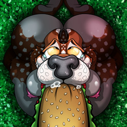 anthro belly blowjob_face eating fast_food feeding female first_person_view food greedy obese overweight sandwich_(food) solo stuffing sucking weight_gain haseth deer mammal 1:1 absurd_res hi_res