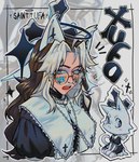 anthro clothing cross dress eyewear fangs female fur glasses halo pointy_ears prick_ears solo sparkles teeth text sainttufa one_piece vocaloid hatsune_miku monkey_d._luffy animal_humanoid cat_humanoid domestic_cat felid felid_humanoid feline feline_humanoid felis humanoid mammal mammal_humanoid absurd_res artist_name hi_res