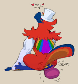 anal anthro beak blue_body blue_scales clothing deep_rimming duo face_in_ass facesitting feathers hat headgear headwear heart_symbol kiss_mark kiss_mark_on_butt lipstick_on_ass looking_at_another looking_back male male/male multicolored_body multicolored_feathers muscular muscular_anthro muscular_male nude nude_anthro nude_male onomatopoeia oral rainbow_body rainbow_feathers red_body red_feathers rimming scales sex sitting sitting_on_another snout_fuck sound_effects speech_bubble text top_hat daftpatriot european_mythology greek_mythology kings_of_hell mythology luxuria_(kings_of_hell) phenex_(kings_of_hell) avian bird demon imp mythological_avian mythological_bird mythological_creature mythological_firebird phoenix scalie hi_res