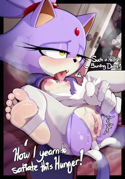 anal anal_penetration anthro areola black_border black_nose blush bodily_fluids border bottomwear breasts clothed clothing eyelashes feet female forehead_gem front_view fur gem genital_fluids genitals lying navel nipples object_in_ass on_back open_mouth penetration pink_areola pink_nipples purple_body purple_clothing purple_fur purple_topwear raised_clothing raised_topwear sex_toy sex_toy_in_ass sex_toy_insertion small_breasts solo sweat thick_thighs tongue tongue_out topwear torn_bottomwear torn_clothing vaginal_fluids vulva white_body white_bottomwear white_clothing white_fur wide_hips yellow_eyes delicioussoup sega sonic_the_hedgehog_(series) blaze_the_cat domestic_cat felid feline felis mammal hi_res