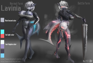 anal battle big_breasts big_butt blind blind_eye breasts butt clothing disability female fighting_pose hair heat_(temperature) jacket leather leather_clothing leather_jacket leather_topwear melee_weapon nipple_outline nipples non-mammal_breasts oral panties pose rgb_lighting role-playing_game scar scary shark_tail solo spikes sword tail text thick_thighs topwear underwear weapon white_hair nx147 aquatic fish shark absurd_res digital_media_(artwork) english_text full-length_portrait hi_res model_sheet portrait url