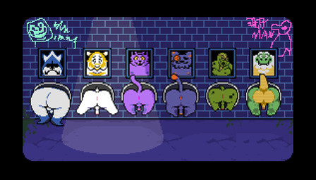 anthro anus backsack balls big_butt butt erection genitals glory_hole glory_wall group male male/male moobs nipples overweight penis public_use scales through_wall barakatalogue deltarune undertale_(series) asgore_dreemurr cat_dad_(deltarune) gerson_boom_(deltarune) king_spade seam_(deltarune) bovid caprine domestic_cat felid feline felis goat mammal reptile scalie turtle digital_media_(artwork) pixel_(artwork)