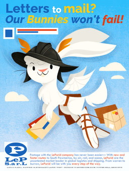 :3 advertisement ambiguous_gender anthro armor black_helmet blue_background blue_sky chest_tuft clothing cloud delivery_(commerce) delivery_employee envelope fake_advertisement flying footwear fur headgear helmet holding_letter logo mail parcel pink_nose postal_carrier postal_delivery sandals shoes simple_background sky solo text tied_to_object triangle_nose tuft white_body white_fur white_wings wings discopawbs lagomorph leporid mammal rabbit english_text hi_res