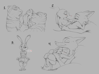 anthro anthro_on_anthro asking asking_how asking_viewer blush buckteeth butt cheek_tuft clothed clothing cuddling dialogue dress duo eye_contact eyes_closed eyes_mostly_closed facial_tuft female fur grey_background group head_tuft heart_after_name heart_after_text heart_symbol hug licking licking_lips licking_own_lips looking_at_another male male/female moan name_drop name_in_dialogue narrowed_eyes nude number numbered_sequence open_mouth open_smile oral pillow question reclining self_lick sex simple_background smile solo speech_bubble standing striped_body striped_fur stripes talking_to_viewer teeth text text_with_heart tongue tongue_out trio tuft underwear whiskers s1m disney zootopia judy_hopps nick_wilde tiger_dancer_(zootopia) american_red_fox canid canine felid fox lagomorph leporid mammal pantherine rabbit red_fox tiger true_fox 2020 4:3 english_text hi_res multiple_images sketch