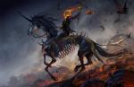 bone feral fire flying group hooves riding skeleton skull standing sandara bat equid equine horse humanoid mammal undead 2018 digital_media_(artwork)