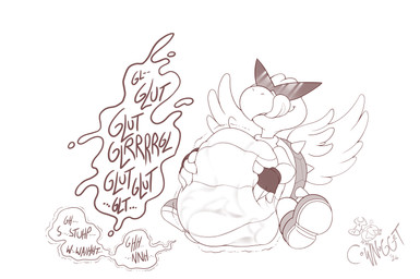 anthro bulge clothing digestion digestion_noises digestion_sequence duo eyewear female female_prey gloves handwear licking licking_lips licking_own_lips looking_pleasured male male/female male_pred muffled_speech nikky_(shagapult) role_reversal squish sunglasses tongue tongue_out unwilling_prey vore wings cownugget mario_bros nintendo rainer_(shagapult) dinosaur koopa koopa_paratroopa koopa_troopa prehistoric_species reptile scalie turtle yoshi hi_res