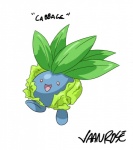 ambiguous_gender looking_at_viewer simple_background solo white_background vaanrose nintendo pokemon twitch_plays_pokemon x(araggbaj generation_1_pokemon oddish pokemon_(species) waddling_head 2014