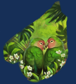 beak_kiss duo feathers feral flower green_body green_feathers happy heart_symbol palm_tree pink_face plant side_by_side sitting tree alexpahomov avian bird lovebird parrot true_parrot 2023 alpha_channel digital_media_(artwork) digital_painting_(artwork) green_theme painting_(artwork)