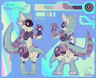 animal_genitalia animal_penis anus balls bodily_fluids canine_genitalia canine_penis genital_fluids genitals knot knotted_penis latex latex_body liquid_latex machine male penis precum precum_string protogen_armor protogen_visor rib_cage solo translucent translucent_body visible_skeleton flightov albe-1_(character) goo_creature goo_creature_with_bones protogen hi_res