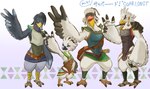 anthro armor beak black_body black_feathers bottomless clothed clothing eyewear feathers feet goggles group leather leather_clothing male male_anthro talons text toes white_body white_feathers wings young young_anthro young_male sheep_riritoto nintendo tears_of_the_kingdom the_legend_of_zelda harth_(tloz) penn_(tloz) teba_(tloz) tulin_(tloz) avian bird pelecaniform pelican rito english_text japanese_text father_(lore) father_and_child_(lore) father_and_son_(lore) parent_(lore) parent_and_child_(lore) parent_and_son_(lore) son_(lore)