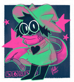 ambiguous_gender anthro bag biped black_background black_body black_fur chibi clothed clothing empty_eyes eyewear fire floppy_ears fully_clothed fur glasses green_clothing green_hat green_headwear hat headgear headwear heart_symbol horn looking_at_viewer melee_weapon pink_scarf scarf simple_background solo standing star sword weapon white_background white_eyes witch_hat captainhanyuu deltarune undertale_(series) ralsei bovid caprine darkner goat mammal 2018 digital_media_(artwork) full-length_portrait portrait signature