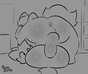 anal anal_penetration anthro anus ass_up balls big_butt blush bouncing_balls bouncing_butt bouncing_penis butt butt_focus duo erection fur genitals hair humanoid_genitalia humanoid_penis machine male male/male male_penetrated male_penetrating male_penetrating_male nude penetration penile penile_penetration penis penis_in_ass rear_view sex simple_background tail bunymarch42 canid canine fox hybrid mammal protogen 2d_animation animated digital_media_(artwork) frame_by_frame hi_res loop widescreen