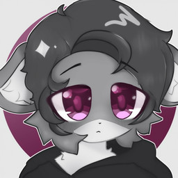 anthro black_clothing black_hair black_hoodie black_topwear cheek_tuft chibi clothing ears_down facial_tuft fur grey_body grey_ears grey_fur hair hood_down hoodie inner_ear_fluff male pivoted_ears purple_eyes solo topwear tuft white_body white_fur white_inner_ear white_inner_ear_fluff sona_(sonadourge) felid feline mammal 1:1 hi_res