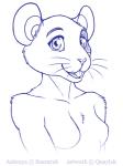 anthro female nude solo whiskers quaylak antonya_flynn mammal mouse murid murine rodent 3:4 better_version_at_source bust_portrait monochrome portrait