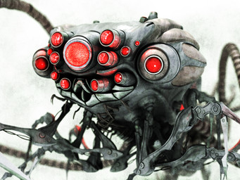 ambiguous_gender cable close-up feral looking_at_viewer machine multi_eye red_eyes science_fiction simple_background solo tentacles white_background deino_(artist) the_matrix robot sentinel 2009 3d_(artwork) 4:3 autodesk_3ds_max_(artwork) digital_media_(artwork)