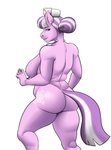 anthro anthrofied big_breasts big_butt breasts butt female mature_anthro mature_female nude simple_background solo white_background amara_burrger friendship_is_magic hasbro my_little_pony nurse_sweetheart_(mlp) equid mammal hi_res