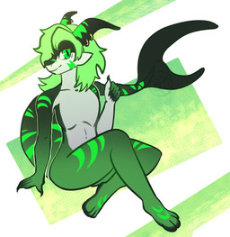 anthro big_butt butt ear_fins ear_piercing femboy fin green_background green_body green_eyes green_hair hair male piercing shark_tail simple_background sitting sitting_on_ground smile solo stripes tail thick_thighs toony anonymous_artist grenzeshark animal_humanoid aquatic aquatic_humanoid fish fish_humanoid humanoid shark shark_humanoid colored hi_res shaded