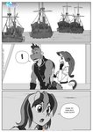 anthro comic dialogue dragon english_text equid equine female friendship_is_magic hasbro hi_res horn horse male mammal monochrome my_little_pony mythological_creature mythological_equine mythological_scalie mythology pia-sama pony rainbow_dash_(mlp) rarity_(mlp) scalie ship spike_(mlp) tail text unicorn vehicle water watercraft