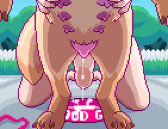 animal_genitalia animal_vulva bestiality bodily_fluids bowl canine_genitalia canine_vulva container cum cum_collecting cum_from_vagina cum_in_bowl cum_in_container cum_in_vagina cum_inside duo female female_feral female_on_human feral genital_fluids genitals human_on_feral interspecies kneeling low-angle_view male male/female male_human male_on_feral plump_labia size_difference tail vulva hrelterskrelter canid canine canis domestic_dog herding_dog human mammal pastoral_dog welsh_corgi digital_media_(artwork) pixel_(artwork)