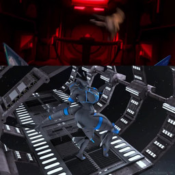 aircraft anthro blue_markings bouncing_breasts bra breasts clothing cockpit dancing eyes_closed female grey_body humor machine male markings mecha music science_fiction shipyard slapstick smile space spacecraft synced_to_music tail underwear vehicle optichanalone gsf_(series) flaminghothans_(character) g.s.s._evelyn_(character) aeromorph human humanoid living_aircraft living_machine living_vehicle mammal 1:1 3d_(artwork) 3d_animation animated digital_media_(artwork) huge_filesize long_playtime sound source_filmmaker_(artwork) webm