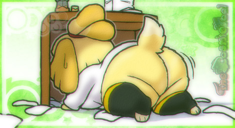 anthro bent_over big_butt bottomless butt clothed clothing desk female fur furniture huge_butt legwear paper partially_clothed solo table tail thick_thighs toeless_legwear topwear yellow_body yellow_fur thecosmicfool animal_crossing nintendo isabelle_(animal_crossing) canid canine canis domestic_dog mammal shiba_inu spitz 2025