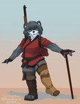 anthro cane female green_eyes gun ranged_weapon simple_background solo weapon shadoca blizzard_entertainment warcraft bear mammal pandaren hi_res