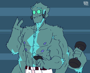 4_fingers 4_pecs 6_arms 8_eyes abs anthro barazoku blue_accents blue_arms blue_body blue_body_hair blue_chest blue_eyebrows blue_fingers blue_hands blue_head blue_nipples bottomwear clothed clothing electronics eyebrows fangs fingers green_eyes headphones male male_humanoid multi_arm multi_eye multi_limb multi_pecs muscular muscular_humanoid nipples not_furry pants pecs phone smile teeth topless topless_anthro topless_male weights citrigoo caius_(citrigoo) animal_humanoid arachnid arachnid_humanoid arthropod arthropod_humanoid humanoid spider_humanoid 2022 signature
