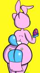 anthro blue_body blue_fur bunny_costume butt_flap clothing costume easter_egg eastern exposed_butt fake_ears fake_rabbit_ears female fur holding_object holidays mature_anthro mature_female open_flap pajamas rear_view simple_background solo standing text yellow_background skadog cartoon_network easter the_amazing_world_of_gumball nicole_watterson domestic_cat felid feline felis mammal 2018 absurd_res digital_media_(artwork) english_text hi_res portrait three-quarter_portrait