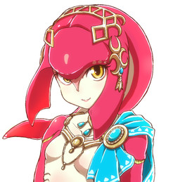 amber_eyes breasts featureless_breasts female jewelry looking_at_viewer multicolored_body pale_skin red_body red_skin simple_background small_breasts smile solo two_tone_body yellow_sclera よこよこ breath_of_the_wild nintendo the_legend_of_zelda mipha animal_humanoid aquatic aquatic_humanoid humanoid zora 2017 aliasing digital_media_(artwork) hi_res