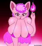 anthro big_breasts breasts clothing dress female fire huge_breasts solo colty8 domestic_cat felid feline felis mammal absurd_res hi_res