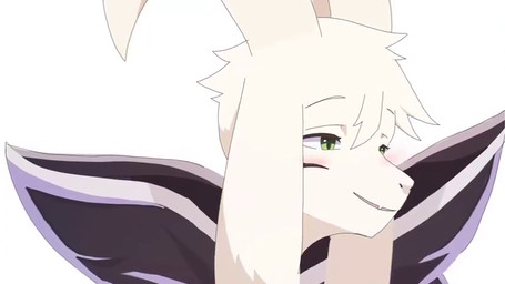 2_horns anthro biped blush clothed clothing cute_fangs fangs floppy_ears fur green_eyes horn male male_anthro simple_background smile snout solo teeth white_background white_body white_fur white_horn mengmang777 undertale undertale_(series) asriel_dreemurr_(god_form) boss_monster_(undertale) bovid caprine goat mammal 2026 animated digital_drawing_(artwork) digital_media_(artwork) frame_by_frame no_sound short_playtime video