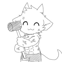 abs anthro black_bottomwear black_clothing black_shorts bottomwear clothed clothing cross-popping_vein eyes_closed fur hammer holding_object holding_weapon male muscular muscular_anthro muscular_male shorts simple_background solo tail tools topless topless_anthro topless_male weapon white_background white_body white_fur chano mythology dragontim_(character) dragon furred_dragon furred_scalie mythological_creature mythological_scalie scalie 1:1 monochrome