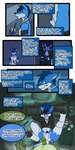 1:2 2022 animal_genitalia anthro biped canid cobalt_(tatsuchan18) collar comic detailed_background dialogue english_text eyes_closed fur genitals group hair hi_res lying male mammal on_back open_mouth penis sheath speech_bubble standing tatsuchan18 text text_box