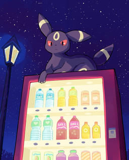 ambiguous_gender black_body black_nose bottle can container feral looking_down low-angle_view lying markings night on_front outside red_eyes sky solo star starry_sky tail yellow_markings komanyachi nintendo pokemon eeveelution generation_2_pokemon pokemon_(species) umbreon colored digital_drawing_(artwork) digital_media_(artwork) hi_res shaded