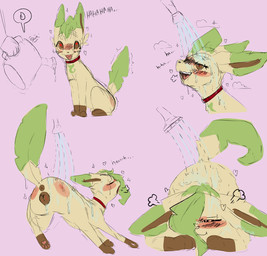animal_genitalia animal_vulva blush blushing_profusely butt canine_genitalia canine_vulva crazy_eyes dark_anus dark_pussy female feral genitals paws plant presenting presenting_hindquarters quadruped raised_tail solo tail vulva watering watering_can frostedscales nintendo pokemon canid canine eeveelution elemental_creature flora_fauna generation_4_pokemon leafeon mammal pokemon_(species) colored_sketch multiple_images sketch sketch_page