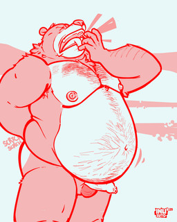 anthro armpit_hair balls belly belly_hair belly_overhang big_nipples body_hair chest_hair erection eyes_closed foreskin genitals happy_trail long_foreskin male nipples nude open_mouth overweight overweight_anthro overweight_male penis scratching scratching_butt solo tongue tongue_out unretracted_foreskin yawn otusuni bear brown_bear grizzly_bear mammal ursine 2025 4:5 absurd_res digital_drawing_(artwork) digital_media_(artwork) hi_res sketch
