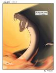 2016 apep comic death egyptian_mythology fangs fire forked_tongue hi_res male middle_eastern_mythology mythology phsueh reptile sandstorm scalie shadow signature snake solo teeth text tongue vaporised